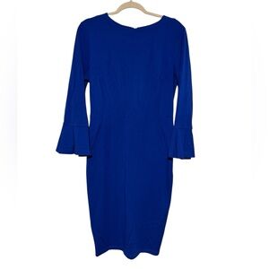 Marycrafts Royal Blue Fluted Pencil Dress Size 12 Pencil Sheath Wedding Formal‎